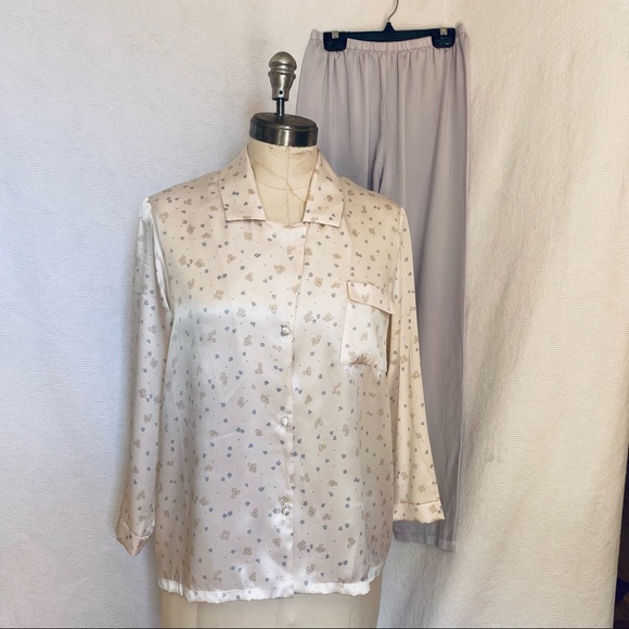 Pure silk pale blue XS/S  pyjama bottoms - Picture 4 of 5